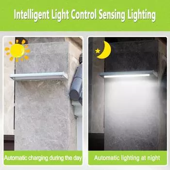 Solar LED Wall Lamp Waterproof Billboard Lights Aluminum Tube 12000mAh Advertisement Lighting Security Spotlights for Garden Warm White-4000K белый