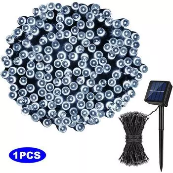 Solar Light String Led Outdoor Lawn Holiday Christmas Decorative Light Garden Courtyard Starry Sky Waterproof Colored Light 16.4ft(5m)-20LED