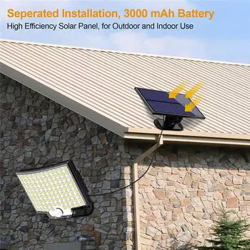 Solar Lights Outdoor 106 LED 3000LM Solar Powered Motion Sensor Flood Light with Remote Led Solar Security Wall Light for Garage
