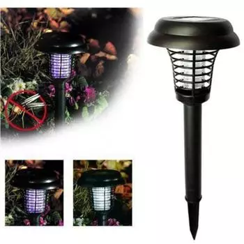 Solar Mosquito Killer With 2 Light Mode Outdoor Waterproof Led Light Bug Zapper Mosquito Repellent Lamp For Garden Lawn Camping 1pc