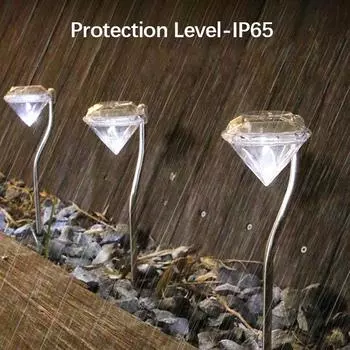 Solar Outdoor Lights, Exterior Lights Diamond Solar Stakes Lawn Lamp,for Garden, Villa, Courtyard, Camping Home Decor 4Pack