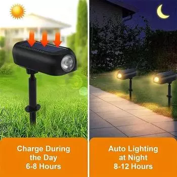 Solar Outdoor Spot Lights Lawn Light Waterproof Ground Insertion Lamp Garden Pool Area Tree Pond Yard Park Landscape Solar Lamp теплый белый
