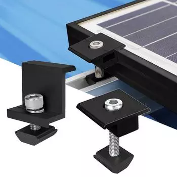 Solar Panel Bracket Mounting Clamps Adjustable 30mm/35mm Black End Clamp Middle Clamps Solar Module Photovoltaic Fixed Brackets