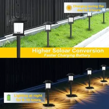 Solar Pathway Lights Outdoor LED Lawn Lamp Solar Powered Lighting IP44 Waterproof for Courtyard Garden Pathway Lawn Decorations 1PCS