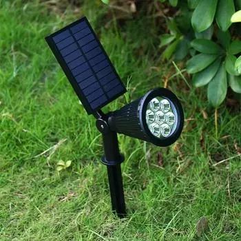 Solar Powered 4/7LED Lawn Lamp Adjustable Light Control Sensor Spotlight in-Ground IP65 Waterproof Landscape Outdoor Lighting
