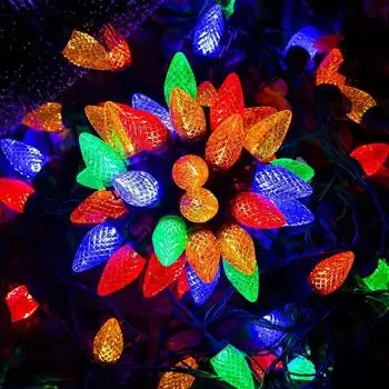 Solar Powered 50 LED String Lights Strawberry Shaped Lighting for Area & Street 8 Lighting Modes for Garden Holiday Party Decor