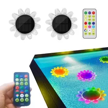 Светодиодный светильник на солнечной батарее для декоративных цветов лотоса, светодиодные лампы для внутреннего и наружного сада, бассейна, пруда, украшения