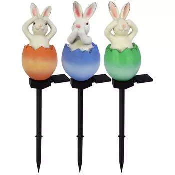 Solar Powered Rabbit Ground Plug Lamp IP65 Waterproof Rabbit Eggshell Patio Lights LED Last Up 8H Outdoor Courtyard Garden Decor оранжевый