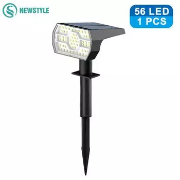 Solar Spot Lights Outdoor IP65 Waterproof 56LED 2-in-1 Solar Landscaping Spotlights 3 Lighting Modes Solar Powered Garden Flood 1pc теплый белый