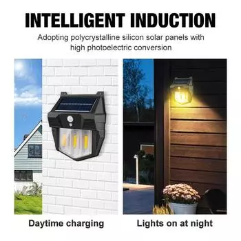 Solar Tungsten Wall Light Human Induction Light Outdoor Waterproof Garden Villa Lighting Lamp Landscape Night Light