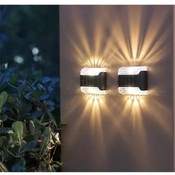 Solar Wall Light Outdoor Waterproof Up Down Luminous Lighting Garden Decorative Solar Lamps Stairs Fence Sun Light Solar Lamp белый