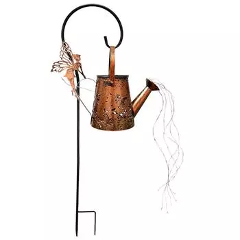 Солнечная лейка водонепроницаемый ретро металлический чайник светильник для патио двор газон декор 1pc
