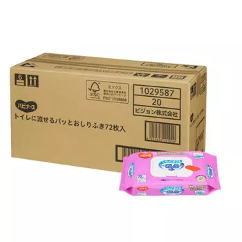 [Sold in a case] Habinurse 72 wipes that can be flushed down the toilet