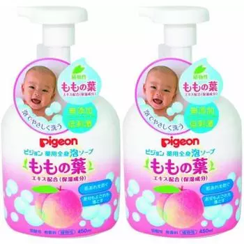 [Sold in bulk, set of 2] Pigeon Medicated whole body foaming soap Contains peach leaf extract (moisturizing ingredient) 450ml