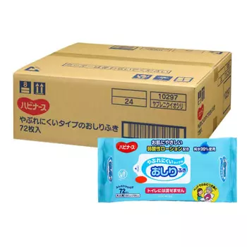 [Sold in case] Habinurse - 72 sheets x 24 pieces of baby wipes that are hard to break