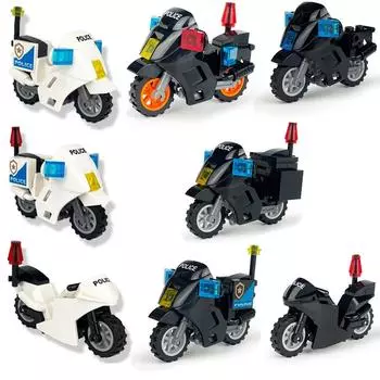 Солдаты армии Второй мировой войны Полицейские спецназ Второй мировой войны Модель мотоцикла MOC DIY строительные блоки Строительные игрушки Подарки для детей