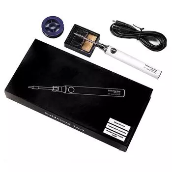 Soldering Tool Kit Iron Solder Welding Device Rack Handy Assemble Professional Simple Operation Keep Safe Charging Wire белый