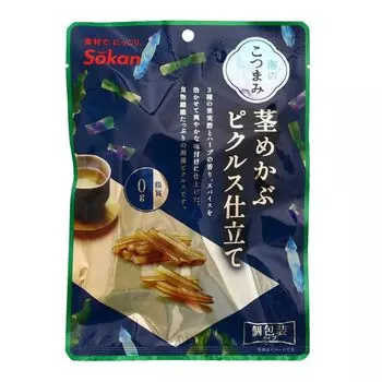Соленья из водорослей Sozeki со стеблем Wakame 70 г x 5 пакетиков соленья хрустящие