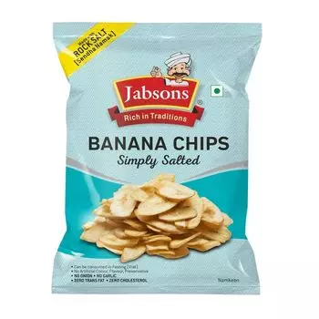 Соленые банановые чипсы (150 г), Banana Chips Simply Salted, Jabsons