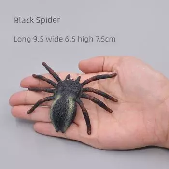 Solid Animal Model Kids Artificial Toy Early Education Set Baby Cognition Zoo Wildlife Spider Black Spider