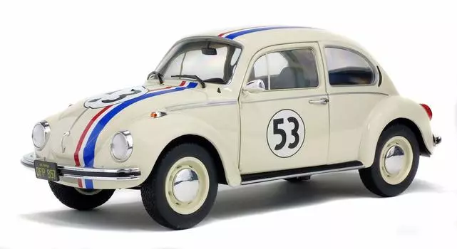Solid Beetle Volkswagen Mini Car S1800505 Beetle Herbie White 1/18 белый