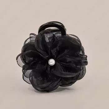 Solid Chiffon Flower Pearl Hair Claw For Women Girls Sweet Hair Ornament Claw Clip Hair Clip Hairpin Fashion Hair Accessories