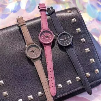 Solid Colo женские кварцевые часы классические женские кожаные наручные часы конфетного цвета для леди зелёный