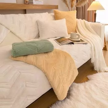 Сплошной цвет 2/3-местный плюшевый чехол для дивана, противоскользящий толстый чехол для сиденья для дивана, кресла, мебели, чехол, дропшиппинг Cushion cover45x45cm серый