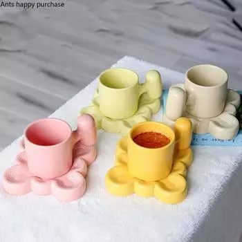 Solid Color Ceramic Mug Coffee Cup Breakfast Cups Milk Mug Afternoon Tea Cup Milk Tea Cups Office Coffee Mugs Drinkware Gift розовый