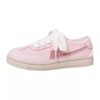 Solid color comfortable minimalist wind lightweight dopamine casual shoes round head lace-up high-value single shoes women 35