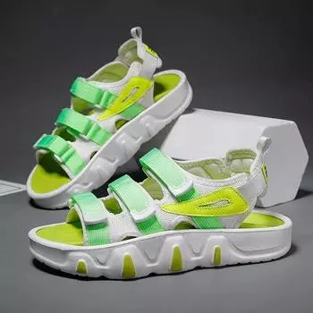 Solid Color Couple Outdoor Beach Sandals 2024 Spring New Men Casual Sandals Fashion Comfortable Cool Sneaker Women Shoe Footwear 36-37 чёрный