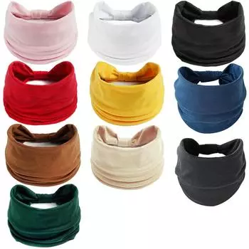 Solid Color Hair Accessories Twisted Large Thick Wide Headbands Turban Workout Headband Head Wraps for Women Sports Head band белый