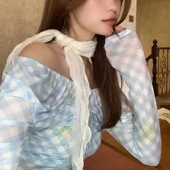 Solid Color Hair Silk Scarf Pearl Triangle Bandana Fashion Triangle Hair Band Girls белый