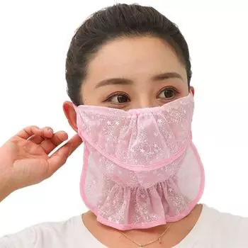 Solid Color Hiking Hanging Ear Sports Sunscreen Neck Scarf Face Scarves Face Cover Ice Silk Mask