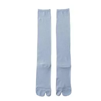 Solid Color Knee High Stockings Ultra-thin Calf Long Socks Comfortable Ruffle Two Toe Socks Women