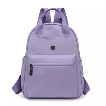 Solid Color Large Capacity Backpack Women Travel Backpack Lightweight College Student Schoolbag фиолетовый