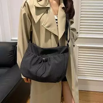 Однотонные нейлоновые сумки на ремне с застежкой-молнией, модная мягкая простая сумка, горячая распродажа, большая вместимость, повседневная сумка через плечо