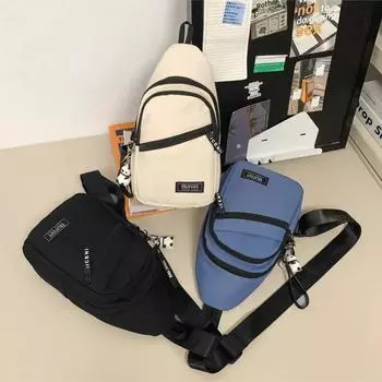 Однотонная Оксфордская сумка на молнии через плечо, нейтральный стиль, модная повседневная сумка на плечо, мягкая, простая, популярная поясная сумка