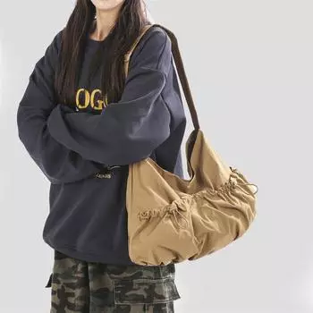 Solid Color Pleated Bag Waterproof Crossbody Bag Women s Shoulder Bag зелёный