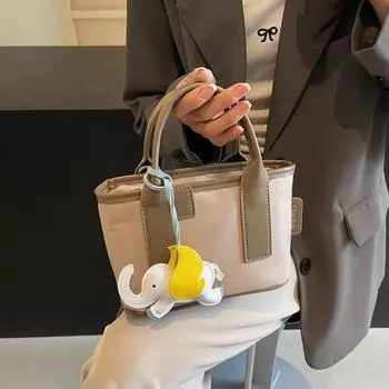 Solid color portable cloth bag ladies carrying small bucket bag Joker one shoulder