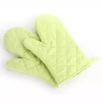 Solid Color Quilted Microwave Oven Ironing Heat Insulation Heat Resistant Non-slip Gloves Kitchen Oven Baking