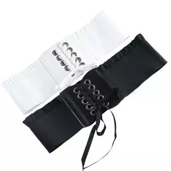 Solid Color Ribbon Bandage All-match Corset Belt Adjustable Waistband Female Waist Belt Cummerbund чёрный