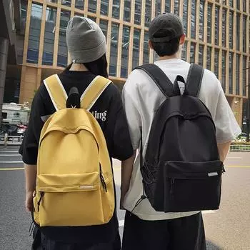 Однотонный школьный рюкзак для женщин, кампусный рюкзак, мужской рюкзак большой вместимости белый