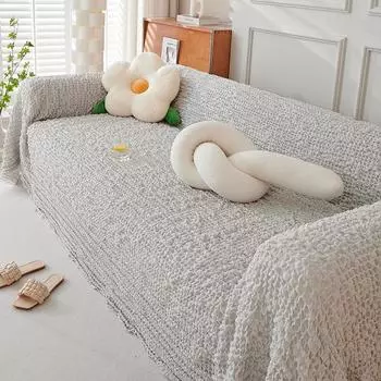 Solid Color Seersucker Sofa Cover Cloth for All Seasons Nordic Sofa Cover New Sofa Towel Cover Blanket 180*130cm