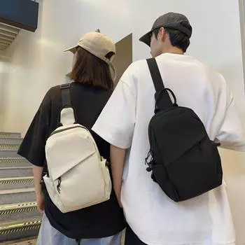 Однотонная сумка через плечо, мужская легкая сумка через плечо для пары чёрный