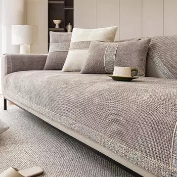 Однотонная подушка для дивана, сезонная универсальная шенилловая подушка для дивана, противоскользящее износостойкое мягкое современное покрытие, наволочка 70x70cm 1pcs
