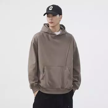 Solid Color Trendy Men s American Hooded Sweatshirt Men s Autumn Heavy Fashion Brand Men s Clothing New Solid Color Jacket Men s Style S