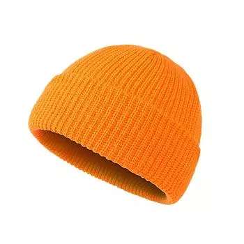 Однотонная теплая вязаная шапка без полей для женщин/мужчин, шапка-бини, унисекс, уличная мода, Wint U7S6 Blue-One size
