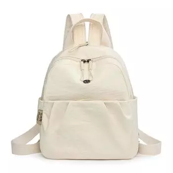 Solid Color Water-repellent Backpack Multi-functional Chest Bag Crossbody Bag бежевый