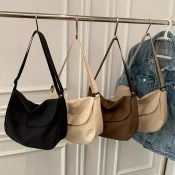 Solid Color Women Crossbody Bag Simple Ladies Shoulder Bag Waterproof Nylon Women S Handbags Fashion Messenger Bag Women